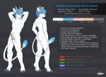  anthro antlers balls butt cervine edouard_elrich english_text erection fire gaiser horn looking_at_viewer male mammal model_sheet nude penis solo text 