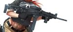  akx-9 assault_rifle didloaded foregrip gun handgun orange_hair original rifle scope simple_background solo trigger_discipline weapon 