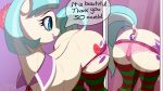  16:9 2018 butt clothed clothing coco_pommel_(mlp) cutie_mark dialogue earth_pony english_text equine female feral friendship_is_magic hi_res horse legwear mammal mercurial64 mirror my_little_pony open_mouth pony princess_plug reflection solo striped_legwear stripes text underwear wallpaper 