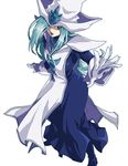  azm bad_id bad_pixiv_id blue_eyes blue_hair boots dress duel_monster gloves hat long_hair silent_magician silver_hair solo wizard_hat yuu-gi-ou 