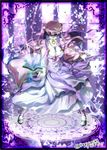  artist_name bespectacled book bow crescent electricity fuyunotete glasses hair_bow hat highres long_hair magic_circle patchouli_knowledge purple_eyes purple_hair ribbon solo touhou 