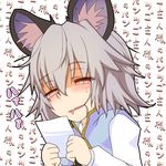  animal_ears blush drooling female_pervert grey_hair ishikkoro mouse_ears nazrin pervert photo_(object) red_eyes saliva short_hair solo touhou translated 