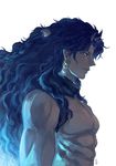  battle_tendency black_hair blue_hair gedoooo horns jojo_no_kimyou_na_bouken kars_(jojo) long_hair male_focus pectorals solo 