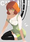  bow deigo_dego green_eyes hair_bow highres orange_hair penny_polendina rwby short_hair solo thighhighs wire zettai_ryouiki 