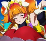  akagi_towa amanogawa_kirara armpits ass bare_shoulders closed_eyes cure_twinkle earrings go!_princess_precure haruyama_kazunori jewelry long_hair multicolored_hair multiple_girls orange_hair precure red_hair star star_earrings twilight_(go!_princess_precure) two-tone_hair 