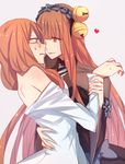  aoki_hagane_no_arpeggio aoki_shizumi bad_id bad_pixiv_id bell blush glasses hand_grab heart hug hyuuga_(aoki_hagane_no_arpeggio) ise_(aoki_hagane_no_arpeggio) multiple_girls yuri 