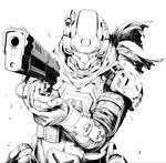  greyscale gun handgun monochrome pistol scarf syis titanfall weapon 