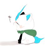  closed_eyes furoshiki komasan makoto_(konbumi) no_humans open_mouth profile sitting sketch solo youkai youkai_watch 