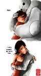  2boys baymax big_hero_6 brothers disney eyes_closed hiro_hamada hug marvel multiple_boys robot siblings simple_background smile tadashi_hamada 