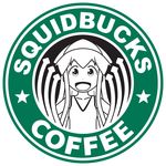  coffee hat highres ikamusume logo long_hair open_mouth parody rotenburk shinryaku!_ikamusume smile solo squid squid_girl star starbucks tentacle_hair tentacles third-party_edit 