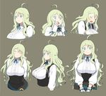  :o accio ahoge blonde_hair breasts brown_background closed_eyes expressions large_breasts long_hair looking_at_viewer pixiv_fantasia pixiv_fantasia_t simple_background smile solo translation_request underbust uneri_spirala very_long_hair 