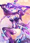  bad_id bad_pixiv_id blue_eyes boots braid breasts cleavage cleavage_cutout commentary gloves hair_ornament highres holding holding_sword holding_weapon jpeg_artifacts large_breasts long_hair neptune_(series) power_symbol purple_hair purple_heart purple_legwear solo sword sxbzero symbol-shaped_pupils thigh_boots thighhighs twin_braids very_long_hair weapon 