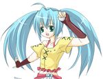  artist_request bakugan bakugan_battle_brawlers blue_hair green_eyes long_hair misaki_runo smile solo 