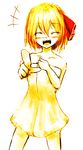  bad_id bad_pixiv_id face hands laughing naked_towel pointing pointing_at_viewer rumia solo touhou towel violence_kumahina 
