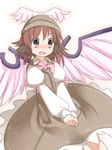  animal_ears blush hands_clasped hat highres mystia_lorelei open_mouth own_hands_together pink_hair short_hair shouji_ayumu solo touhou wings 