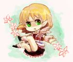  blonde_hair chibi green_eyes mizuhashi_parsee pointy_ears riinu_(ir-n) short_hair solo touhou 