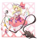  bad_id bad_pixiv_id blonde_hair flandre_scarlet hat kurono_yuzuko one_side_up ponytail red_eyes short_hair solo touhou wings 