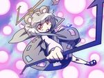  animal_ears danmaku grey_hair jewelry mouse_ears nazrin pendant red_eyes shokkin short_hair solo touhou 