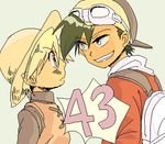  ambershipping androgynous blush gold_(pokemon) lowres number numbers pokemon pokemon_special reverse_trap tomboy yellow_(pokemon) 