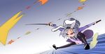  animal_ears bunny_ears gun hairband highres if_they_mated katana red_eyes shokkin short_hair silver_hair solo sword thighhighs touhou umyonge weapon 