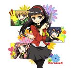  amagi_yukiko bad_id bad_pixiv_id black_hair brown_hair cooking food knife kujikawa_rise multiple_girls pantyhose persona persona_4 satonaka_chie school_uniform shirogane_naoto u35 