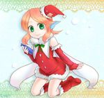  angelfish boots fish_girl green_eyes hat head_fins monster_girl orange_hair pop'n_music santa_costume santa_hat smile solo tetra_(pop'n_music) 