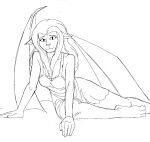 2017 anthro breasts clothed clothing digital_media_(artwork) disney dress felid female gargoyles hair hi_res kaboozey maggie_reed_(gargoyles) mammal mutate_(gargoyles) pose sketch solo wings