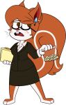 2017 3_toes 4_fingers alpha_channel american_red_squirrel anthro barefoot big_tail biped black_eyebrows black_eyelashes black_eyewear black_glasses black_whiskers bottomwear breasts brown_bottomwear brown_clothing brown_eyes brown_jacket brown_skirt brown_topwear button_(fastener) chokovit_(artist) clothed clothed_anthro clothed_female clothing colored countershade_feet countershade_fur countershade_legs countershade_neck countershading digital_drawing_(artwork) digital_media_(artwork) dress_shirt earpiece emily_dubois eyebrow_through_hair eyebrows eyelashes eyewear feet female female_anthro fingers fluffy fluffy_tail folder food freckles front_view fruit full-length_portrait fur furgonomic_bottomwear furgonomics glasses glistening glistening_eyes glistening_nose glistening_tongue hair hair_bun hi_res holding_bag holding_folder jacket legume long_tail looking_aside looking_up mammal markings mature_anthro mature_female nut_(fruit) office_lady orange_body orange_ears orange_freckles orange_fur orange_hair orange_tail peanut_(food) pencil_skirt pine_squirrel plant plastic_bag portrait prick_ears red_inner_ear red_nose red_tongue rodent sciurid shirt simple_background skirt snack solo squirrel_tail striped_markings striped_tail stripes tail tail_markings tail_through_skirt toes tongue topwear translucent translucent_hair transparent_background tree_squirrel whiskers white_clothing white_dress_shirt white_shirt white_stripes white_topwear