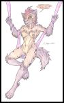 2020 anthro autumn_williams breasts colored_pencil cougar_leon feet female fur genitals hair hi_res humanoid hyena looking_at_viewer mammal nipples nude paws simple_background smile solo spots spotted_body spotted_fur tail text toes traditional_media_(artwork) were werehyena yellow_body