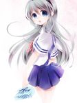  bad_id bad_pixiv_id blue_eyes clannad hairband highres long_hair obentou ranmaru_(hankenxxx) sakagami_tomoyo school_uniform serafuku silver_hair 