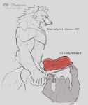 abs anthro balls biceps canid canine duo fur genitals knot male male/male mammal muscular muscular_anthro muscular_male pecs size_difference tape_measure vein veiny_knot veiny_muscles were werecanid werecanine werewolf zephyxus