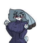 anthro big_breasts blush breasts clothing disney eyewear female glasses pace-maker small_waist solo sweater topwear violet_hopps wide_hips zootopia
