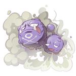  fangs gen_1_pokemon looking_at_viewer no_humans pokemon pokemon_(creature) smoke solo weezing white_background xin_yu_hua_yin 