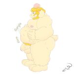 absurd_res anthro asgore_dreemurr blonde_hair body_hair boss_monster bovid caprine digestion duo fur goat hair hi_res jon_noj long_ears male mammal size_difference undertale undertale_(series) vore white_body white_fur