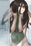 anthro elronya fan_character female freckles hair lagomorph leporid long_hair mammal rabbit ronya short_tail shower solo suvi_(elronya) tail towel wet