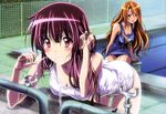  :o absurdres amami_hibiki bent_over blush brown_eyes brown_hair drinking_fountain esumi_kyouko faucet highres leaning_forward long_hair megami multiple_girls non-web_source official_art one-piece_swimsuit oofuji_reiichirou pool poolside re-kan! school_swimsuit sitting starting_block swimsuit very_long_hair water wet white_school_swimsuit white_swimsuit 