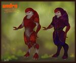 3033 alien anthro bodypaint bottomwear clothed clothing featureless_crotch female flat_chested footwear hood krogan looking_at_viewer mass_effect multiple_images nude pants red_body red_eyes red_scales rolled_up_sleeves scales shirt shoes solo standing tan_body topwear undra