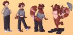 anthro big_breasts blush breast_growth breasts brown_body brown_fur brown_hair clothed clothing collar colored female fur gender_transformation growth hair hair_growth happy human male mammal mtf_transformation pawberry rodent sciurid sequence solo species_transformation surprised_expression tail tail_growth transformation tree_squirrel