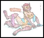 2020 anthro areola autumn_williams breasts butt clothing colored_pencil_(artwork) cougar_leon feet female fur genitals hair humanoid hyena mammal nipples nude open_mouth pawpads paws simple_background solo spots spotted_body spotted_fur tail text toes traditional_media_(artwork) were werehyena white_background yellow_body