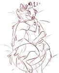 2022 american_opossum anthro arm_tuft bed bottomwear boxer_briefs bulge chest_tuft clothed clothing cuddling detailed_bulge digital_drawing_(artwork) digital_media_(artwork) duo elbow_tuft eyebrows eyes_closed female furniture hand_on_back head_tuft inner_ear_fluff leg_tuft long_tail lying lying_on_bed male male/female mammal marsupial meme no_nut_november on_bed paige_(starthewerewolf) pants plantigrade procyonid raccoon randy_(starthewerewolf) shirt sketch sleeping sound_effects starthewerewolf t-shirt tail tenting topless topless_anthro topless_male topwear tuft underwear virginia_opossum vowelless vowelless_sound_effect zzz