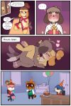 &lt;3 absurd_res animal_crossing anthro blood blush bodily_fluids bound brother_(lore) brother_and_sister_(lore) canid canine canis comic digby_(animal_crossing) domestic_dog duo english_text female from_front_position hi_res incest_(lore) isabelle_(animal_crossing) kissing lottie_(animal_crossing) lying male male/female mammal missionary_position nintendo nosebleed nude on_back pawpads porldraws sex shih_tzu sibling_(lore) sister_(lore) speech_bubble tail tail_motion tailwag text tom_nook_(animal_crossing) toy_dog twincest_(lore) twins_(lore) wrapped_up