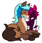 &lt;3 ayceedee cutie_mark duo earth_pony equid equine eyes_closed female feral hair hasbro head_rubbing hooves horn horse male mammal my_little_pony nonbinary_(lore) pony rosebun size_difference trans_(lore) trans_man_(lore) trans_woman_(lore) unicorn wolfmallow