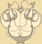 angstrom antennae_(anatomy) anthro areola big_areola big_breasts big_nipples breasts female generation_7_pokemon genitals hi_res huge_breasts hyper hyper_breasts lying monochrome nintendo nipples nude on_back pheromosa pokemon pokemon_(species) pussy solo thick_thighs ultra_beast