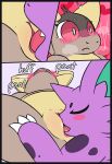 after_transformation blush bodily_fluids body_blush breath claws close-up comic cunnilingus dialogue english_text female feral flustered gender_transformation generation_1_pokemon genital_fluids genitals hi_res holding_leg kangaskhan licking male moan mtf_transformation nidorino nintendo nude nulloffset oral panting pokemon pokemon_(species) pussy pussy_juice saliva sex sitting surprised_expression text thumbless tongue tongue_out transformation vaginal yelling