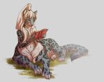 book felid female low_res mammal melodyofforest pantherine reading snow_leopard solo taur
