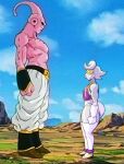 absurd_res alien alien_humanoid big_butt bubble_butt butt clothing dragon_ball dragon_ball_z duo girly hi_res humanoid legwear lips majin majin_buu male male/male mask muscular muscular_humanoid puwa puwaboy(pb) size_difference stare_down stockings thebigbadwolf01 thick_lips thick_thighs