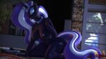 3d_(artwork) absurd_res anthro anthrofied big_breasts biped blue_eyes breasts digital_media_(artwork) equid equine female hair hasbro hi_res horn idw_publishing kneeling looking_at_viewer loveslove mammal multicolored_hair my_little_pony my_little_pony_(idw) nightmare_rarity_(idw) nipples nude open_mouth open_smile pupils purple_hair slit_pupils smile solo two_tone_hair unicorn