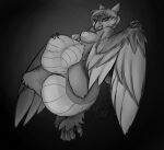 anthro avian avian_feet belly big_belly bird chameleon chameleon_tail female flophelia hybrid lizard reptile scalie solo squirming vore winged_arms wings