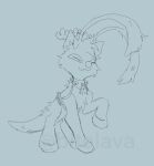 aisha_(neopets) ambiguous_gender bitelava blue_background christmas_neopet feral hi_res jumpstart_games neopet_(species) neopets simple_background sketch solo