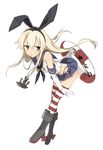  anchor anchor_hair_ornament blonde_hair brown_eyes elbow_gloves gloves hair_ornament hairband innertube kantai_collection long_hair open_mouth penki shimakaze_(kantai_collection) solo 